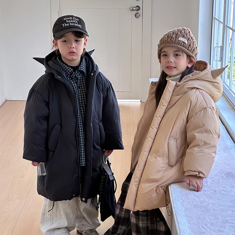 Children's Warm and Cute Mid-length Thick Winter Jacket for Boys and Girls