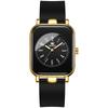 OLEVS Women's Watch Waterproof Luminous Silicone Band Japanese Quartz Movement White (Black Silicone Band Gold Case Black Dial)