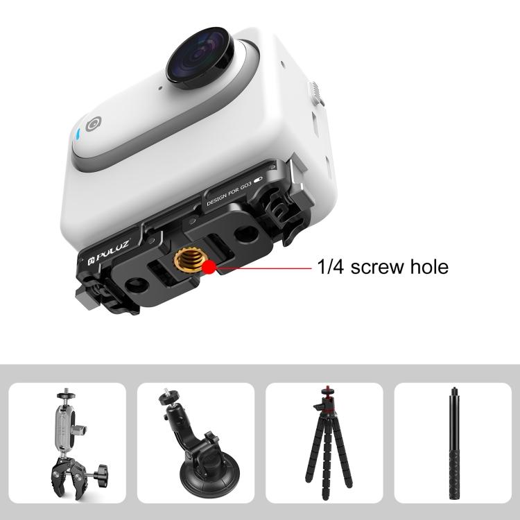 Für Insta360 GO3 / GO 3S PULUZ Magnetische ABS Quick Release Basis Halterung (Schwarz)