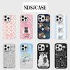 Luxury Clmj Korean INS Sticker Phone Case for iPhone 17 16 15 14 13 12 11 Pro Max X XS XR Plus Air Glossy Film Hard PC Cover
