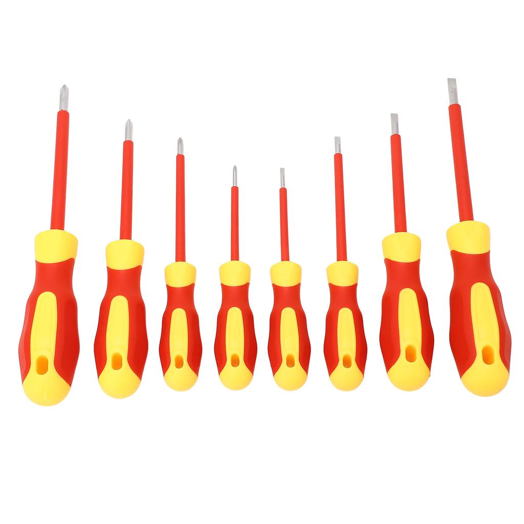 8 Piece 500V Insulated Screwdriver Set with Magnetic Tip Cross Slot Screwdriver Assortment Kit for