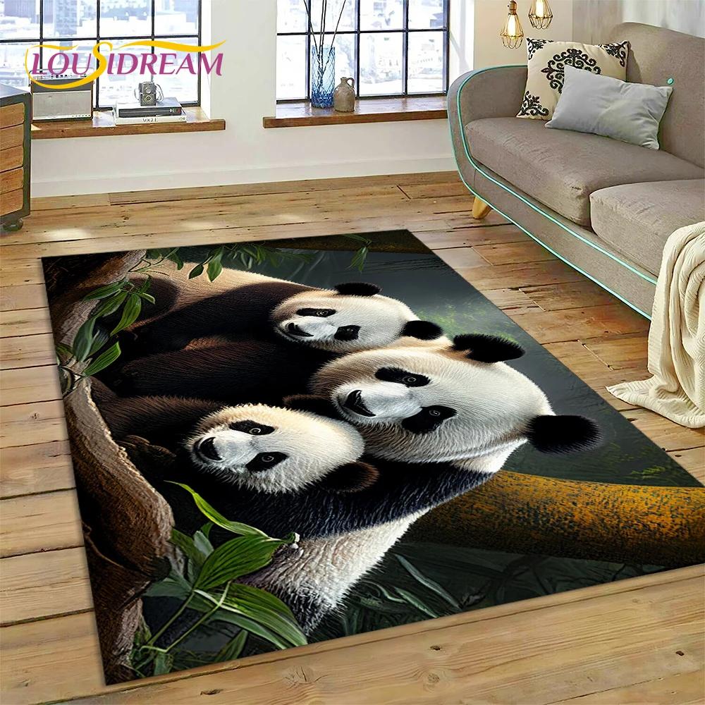Cartoon Cute Panda Dream Animal 3D Rug Carpet for Living Room Bedroom Decor,Floor Mat Non-slip Decoration for Sofa Doormat Gift