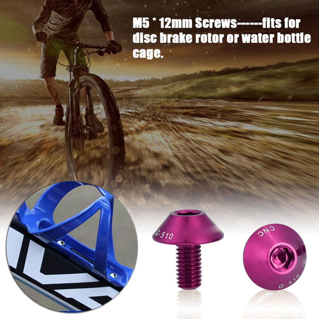 G-510 2Pcs M5 * 12mm Bike Water Bottle Cage Holder Bracket Screw s(Red)
