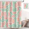 Boho Abstract Colorful Floral Shower Curtain – Vintage Patchwork Design, Pink & Green Flowers, Geometric Pattern