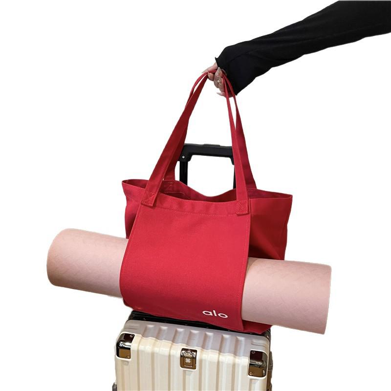 Unisex Große Canvas Yoga Tragetasche – Personalisiert, Einseitige Schultertasche zum Einkaufen oder für Fitness