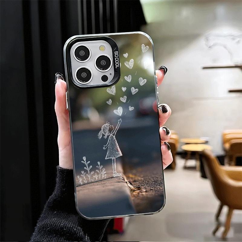 Nature Cute Child Painting Style Shockproof Phone Case for iPhone 17 Air 16 16E 15 Pro Max 14 Plus 13 Mini 12 Back Cover Anti Fa