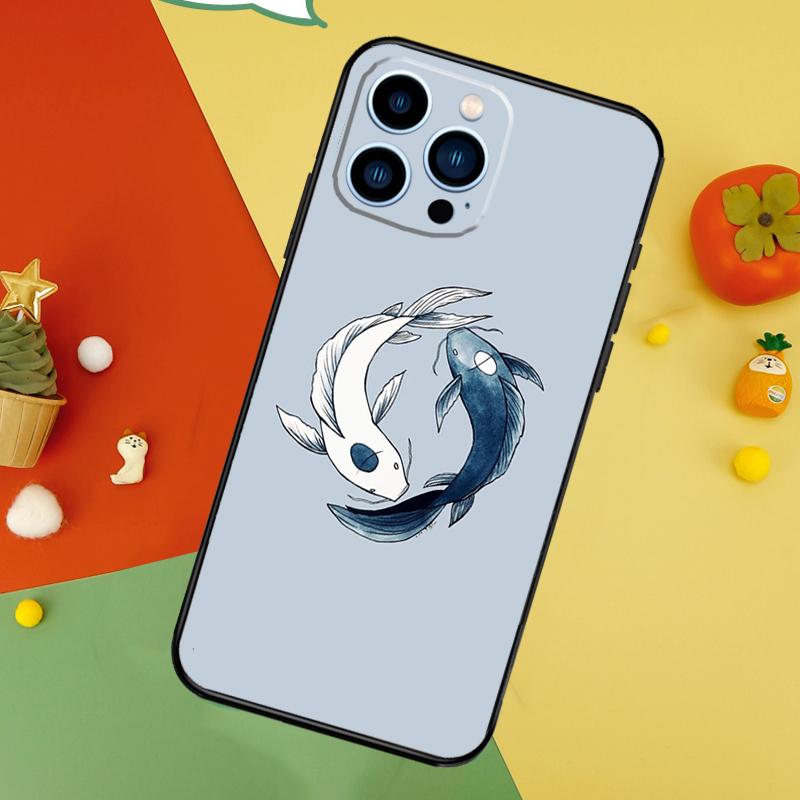 Koi Fish Yin Yang Phone Case For iPhone 17 Pro Max 16 15 14 13 12 11 Pro Max Plus 12 13 Mini 16e 17 Air Cover