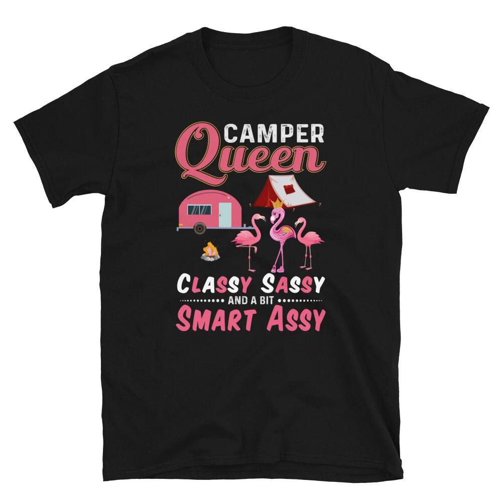 Camper Queen Vintage Design Camping Novelty T-Shirt 3XL