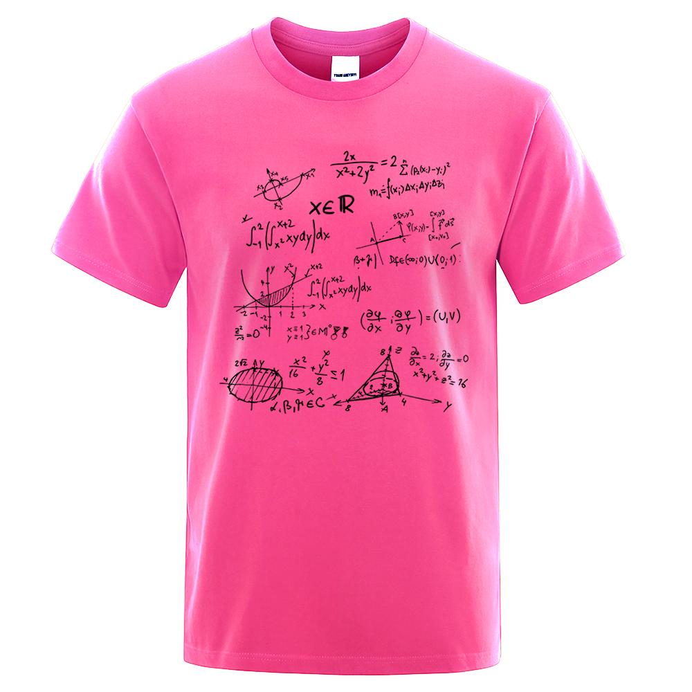 Mathematische Formel Mode T-Shirts Herren Atmungsaktive Schweiß T-Shirts Sommer Übergroße Kleidung Locker 100% Baumwolle Locker Herrenhemd