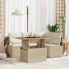 Garden Dining Set with Cushions 5 pcs Beige and Cream