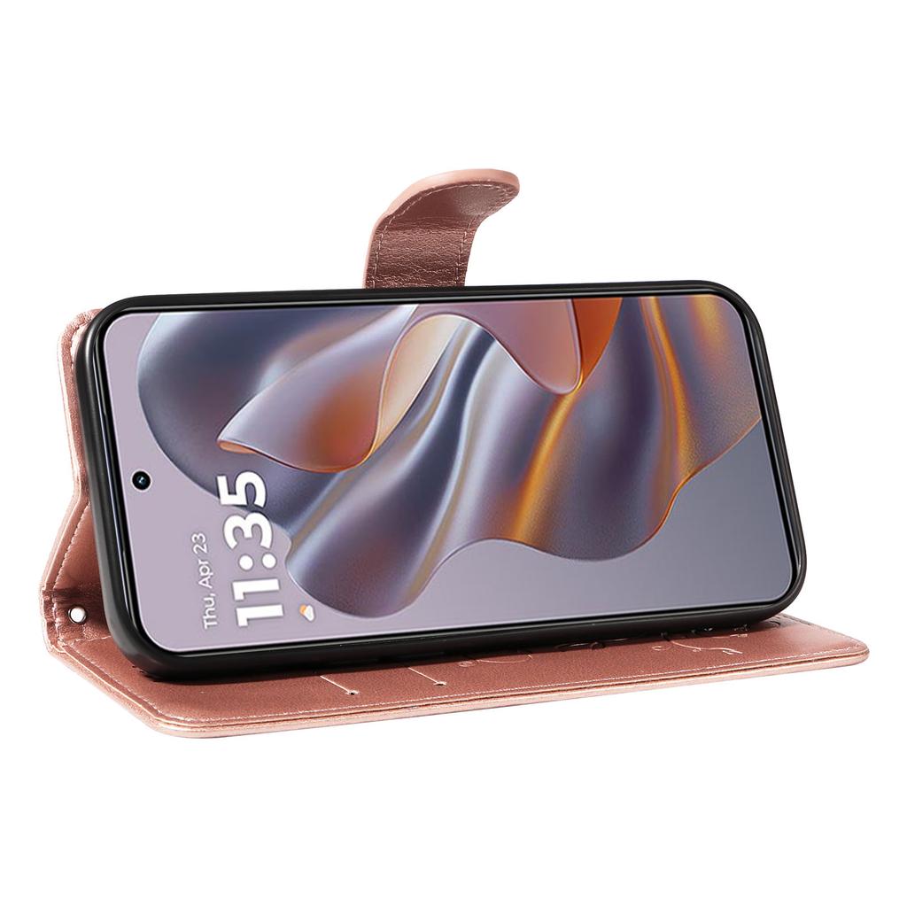 For Motorola Edge 50 Neo 5G/Moto S50 5G/Thinkphone 25 5G PU Leather Cases Flower Pattern Wallet Stand Phone Cover with Strap