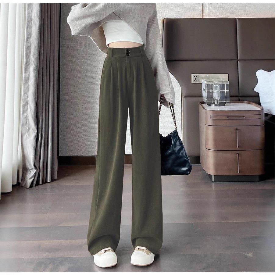 Women s High Waist Wide Leg Pants Loose Fit Straight Leg Trousers S