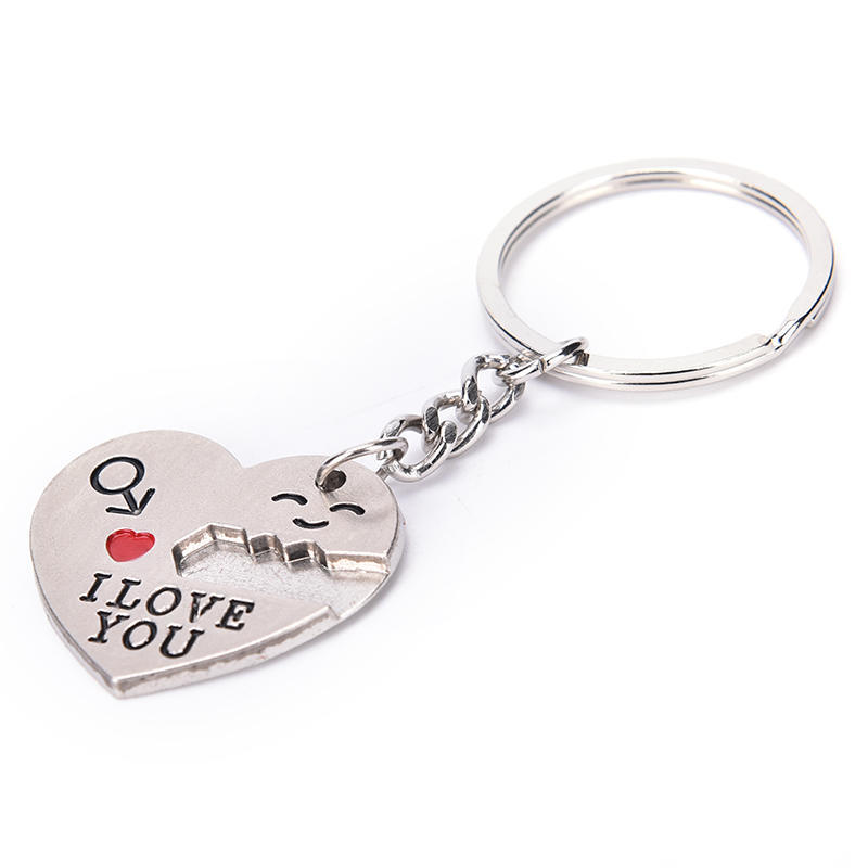 1 Pair I Love You Letter Keychain Heart Key Ring Souvenirs Valentine'S Day Gift