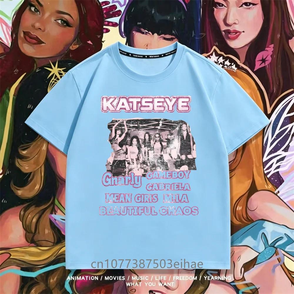 Summer Essential KATSEYE Kids T Shirt Soft Cotton Short Sleeve Y2K Trendy Graphic Boys Girls Daily Children Fashion Clothes