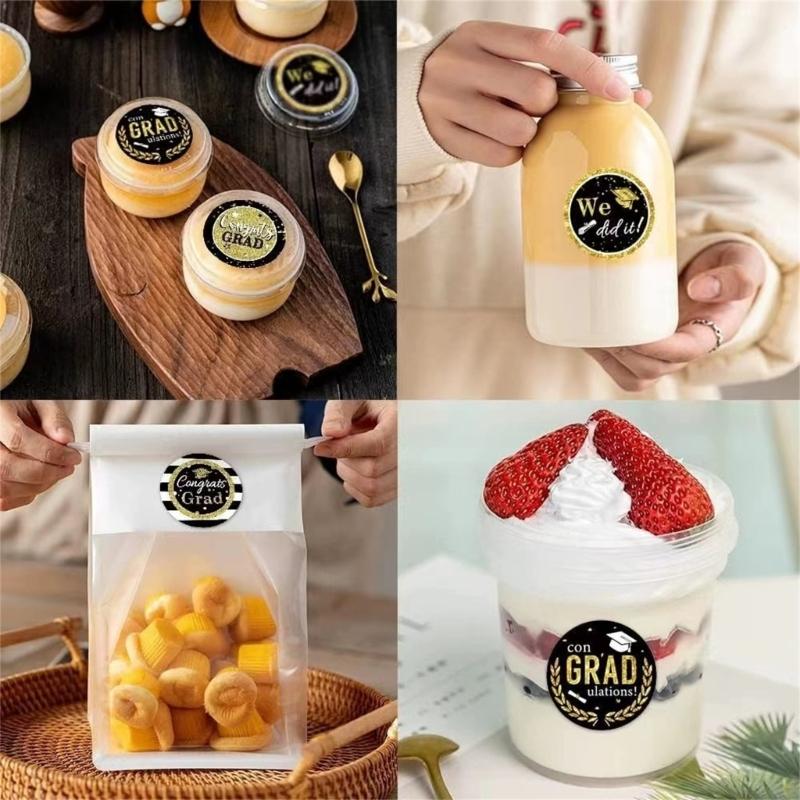 500 Pcs Round Graduation Sticker Congrats Grads Labels Graduation Caps Sticker Party Supplies