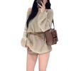 Women's Early Autumn 2025 French Knit Openwork Long Sleeve Mid-Length Casual Top