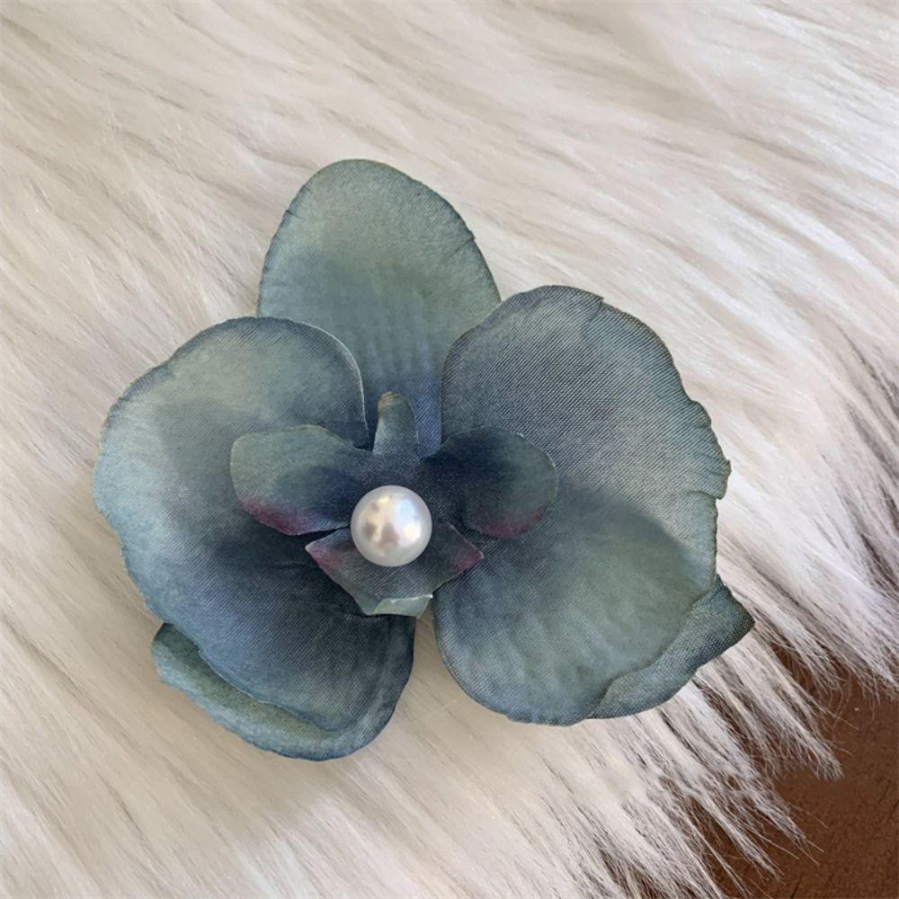 Pearl Orchid Flower Hairpin Cloth Girl Hair Clip Creative Butterfly Flower Hair Clip Ladies/Girls