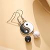 1 Pair Drop Earrings Vintage Wear Resistant Exquisite Tai Chi Yin Yang Alloy Dangle Earrings for Girls