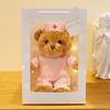 30cm Cute Soft Nurse Teddy Bear Plush Stuffed Doll Pink Uniform White Angel Nurse Little Bear Doll Doctor Little Bear Toy Gift