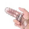 Dreifacher Fingerhülse Vibrator Verzögerungsverlängerer Kondom, Wiederverwendbarer Penisring für den Mann Hülle Klitorismassage Sexspielzeug für den Mann