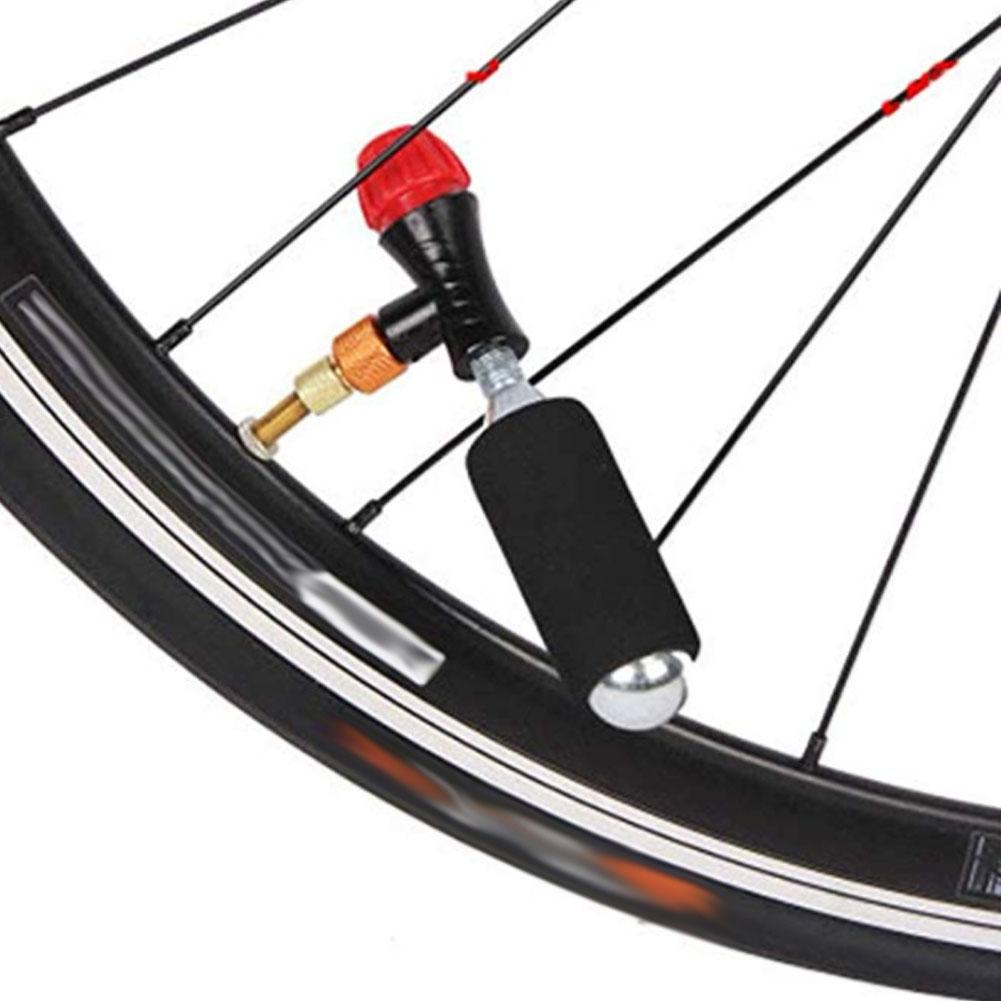 1 Pcs Aluminum Alloy CO2 Bike Inflator Valve Head Bicycle Tire Pump for Road and Mountain Bikes