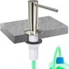 Built-in Pump Kitchen Liquid Soap Bottle 500ml Brass Brushed Nickel Soap Dispenser Black Kitchen Sink Soap Dispenser with Tube