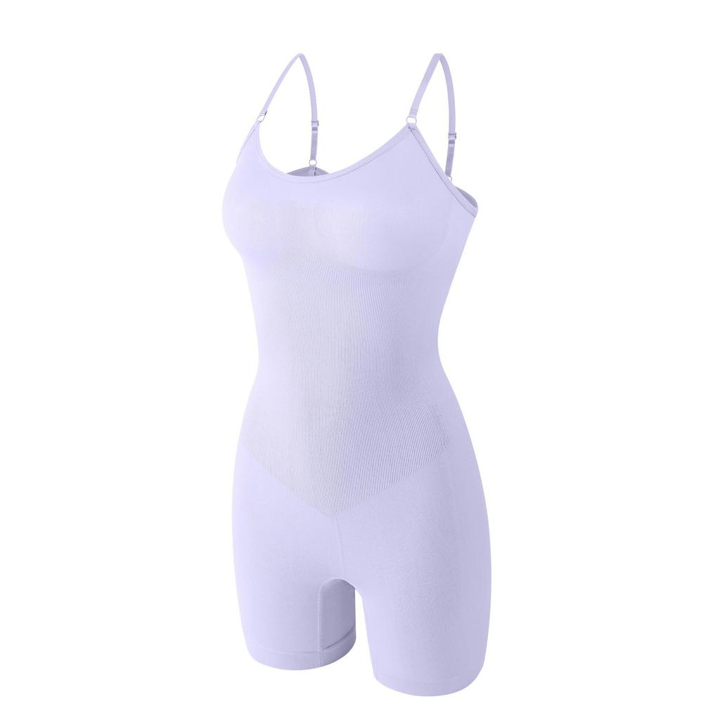 Plus-size Postpartum Shapewear Hip-lift Midriff Corset Seamless Crew Neck Strap Bodysuit