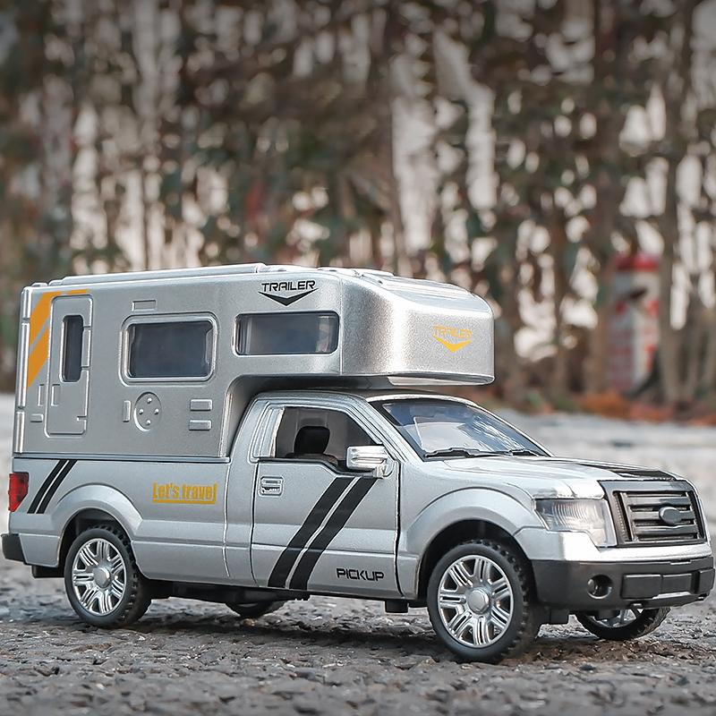 1/32 Ford F150 RV Pickup Truck Alloy Die Cast Toy Car Model Sound and Light Children's Toy Collectibles Birthday Gift