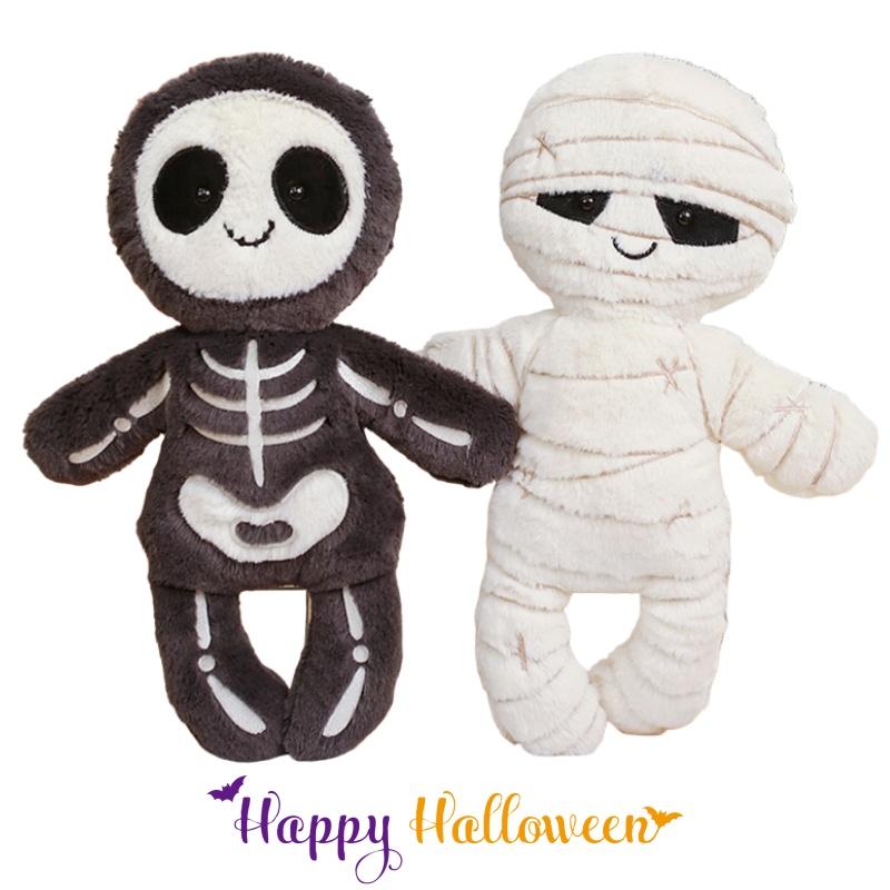 20-45Cm Cute Cartoon Halloween Plush Toys Skeleton Mummy Dolls Soft Stuffed Animals For Kids Halloween Decor Party Creative Gift