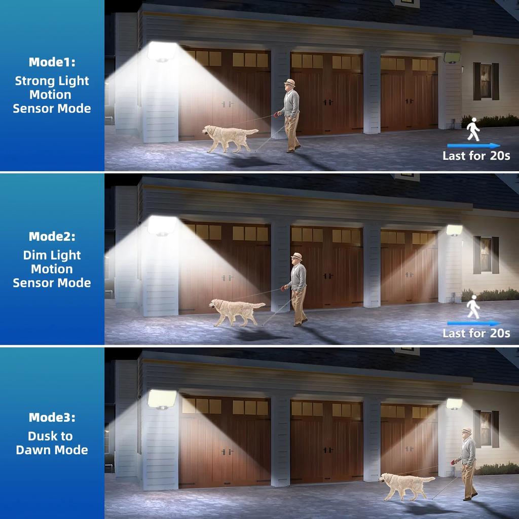 1PC Solar 234 LED Outdoor Path Light with Motion Sensor and Remote Control IP65 Wall Garden Light Easy Installation Wall Sconce