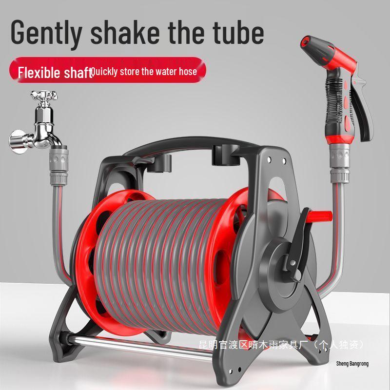 Hochdruckwasserschlauch mit Düse und Aufbewahrungsgestell für Autowäsche und Garten