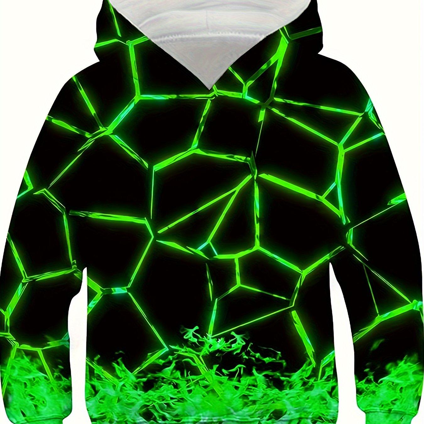 

Повседневный свитер с длинным рукавом и принтом Flame Crack 3D для мальчиков, толстовка для мальчиков на весну и осень, детские толстовки с капюшоном для активного отдыха 160