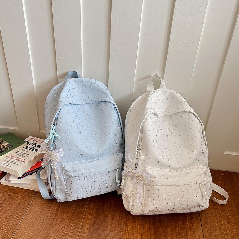 Schoolbag Korean Ins Niche Star Printed Backpack Female Student Campus Commuter Backpack Large Capacity Travel Bag