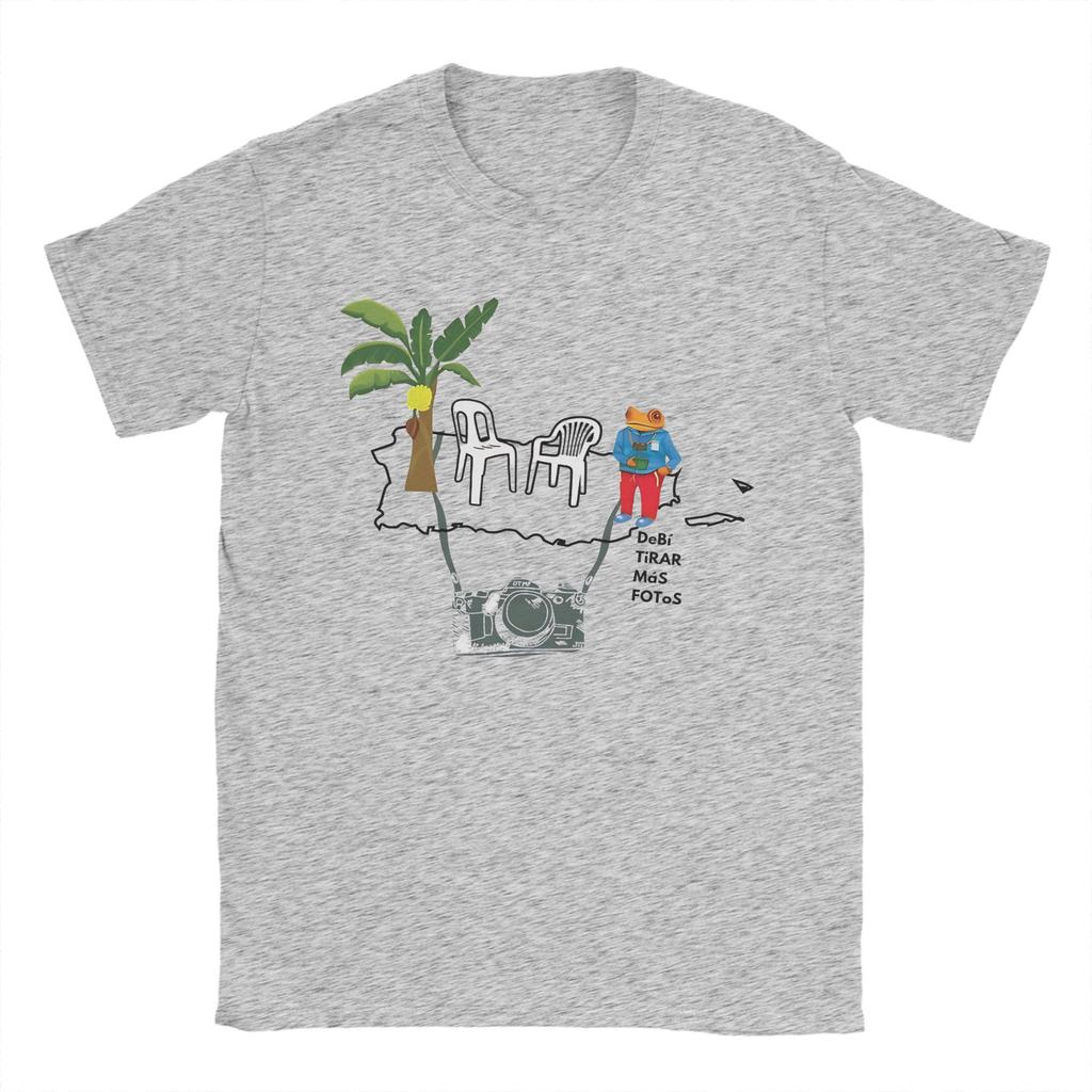 Funny Bad Bunny Debi Tirar Mas Fotos TShirts for Men Crewneck Cotton T Shirt Short Sleeve Tees Summer Clothing