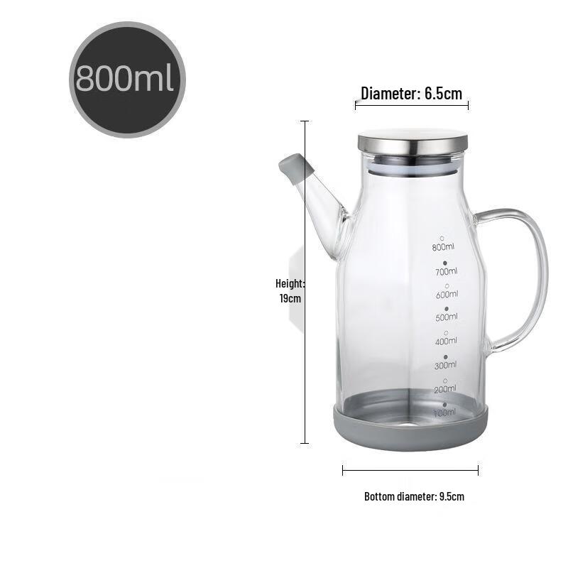 Ruhan 800ml Hexagonal Glass Oil & Sauce Dispenser