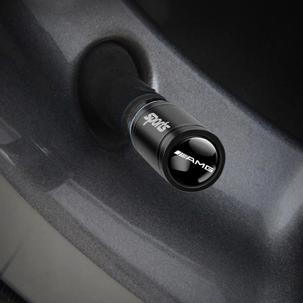 4Pcs Metal Car AMG Badge Wheel Tire Valve Caps Dust Cover For Mercedes Benz AMG W212 W213 W205 W177 W204 V177 W247 W176 GLA GLC