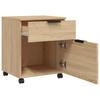 Mobile Filing Cabinet with Casters Sonoma Oak Finish 45 X 38 X 54 Cm
