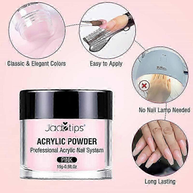 40ml Acrylic Nail Colours With Brush Nails Art Starter Gift Set Manicure Tools