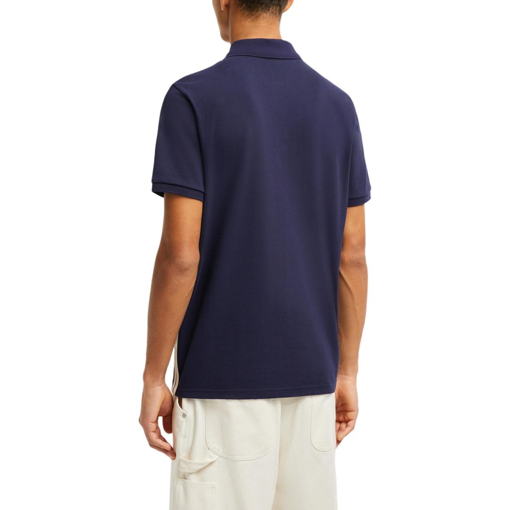 Moncler SS25 Side Stripe Trim Cotton Short Sleeve Polo Shirt Men Polo Shirts Dark-Blue K1-091-8A00026-89A16-7A9