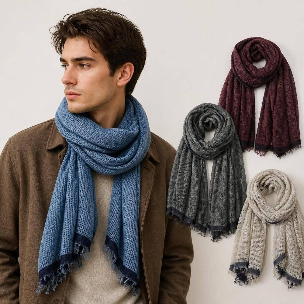 Short Tassel Men's Scarves Bufanda Wraps Warm Scarf Fashion Breathable Scarf Outdoor