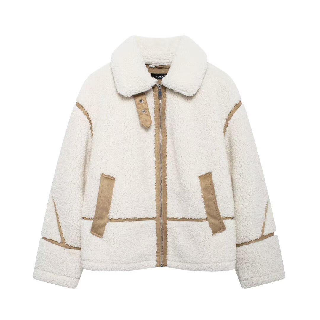 

European & American Style Women s Lambswool Jacket Coat Small