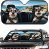 Schnauzer Road Buddies Sun Visor Car Sun Shade Front Windshield Coverings Blocker Auto Protector Window Visor Screen Cover