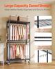 Rolling Clothes Rack, Heavy Duty Clothing Garment Rack, 3 Adjustable Tiers Clothing Racks with Carbon Steel, 204 kg Load Capacity Closet Wardrobe for