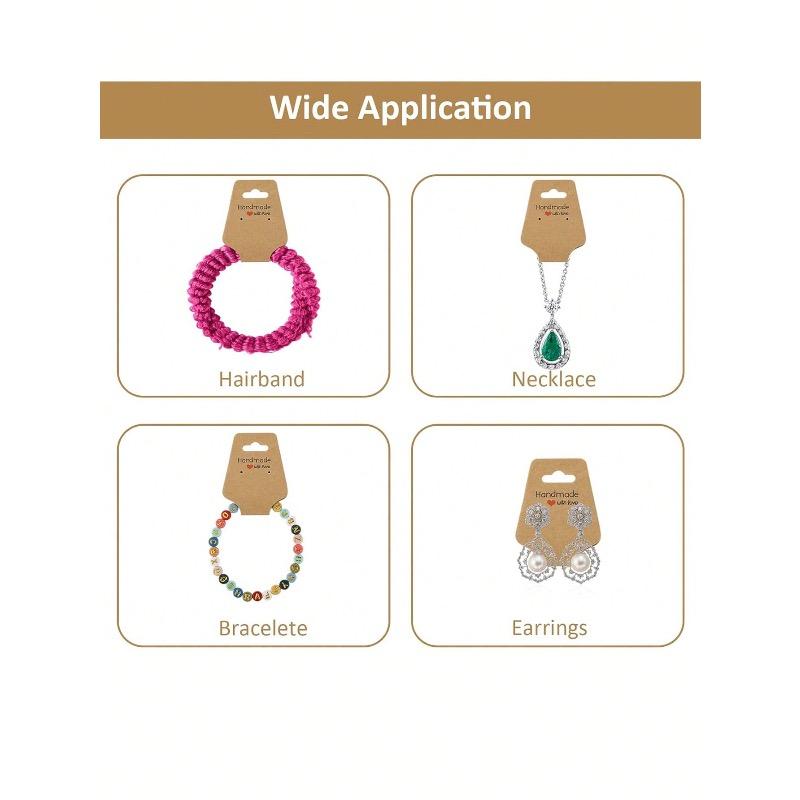 100pcs-Bracelet Earring Display Cards, Handmade Earring Cards Self Adhesive, Suitable For Necklace, Bracelet, Keychain, Earrings, Hair Ties