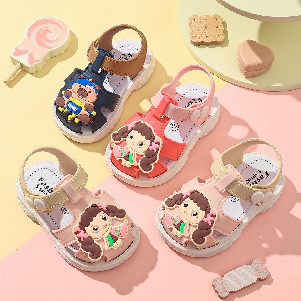 Children's Cartoon Flower and Bow Sandals: Soft, Non-Slip Soles for Toddlers (1-3 Years)