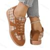 Mode Damenschuhe in Übergröße 2025 Herbst Neue Mode Vintage Runde Zehenpartie Schnür-Ballerinas Leicht Bequem Weiche Sohle Freizeitschuhe