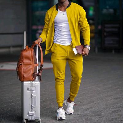 Lässiges Outdoor-Set aus langärmeliger Jacke und Hose für Herren, zweiteilig