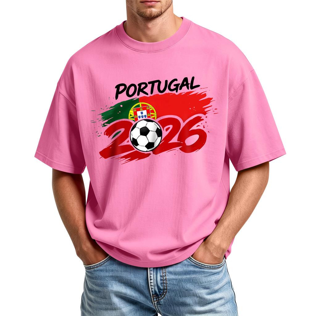 Men's Printed Round Neck T-Shirt Casual Sports Short-Sleeve Top