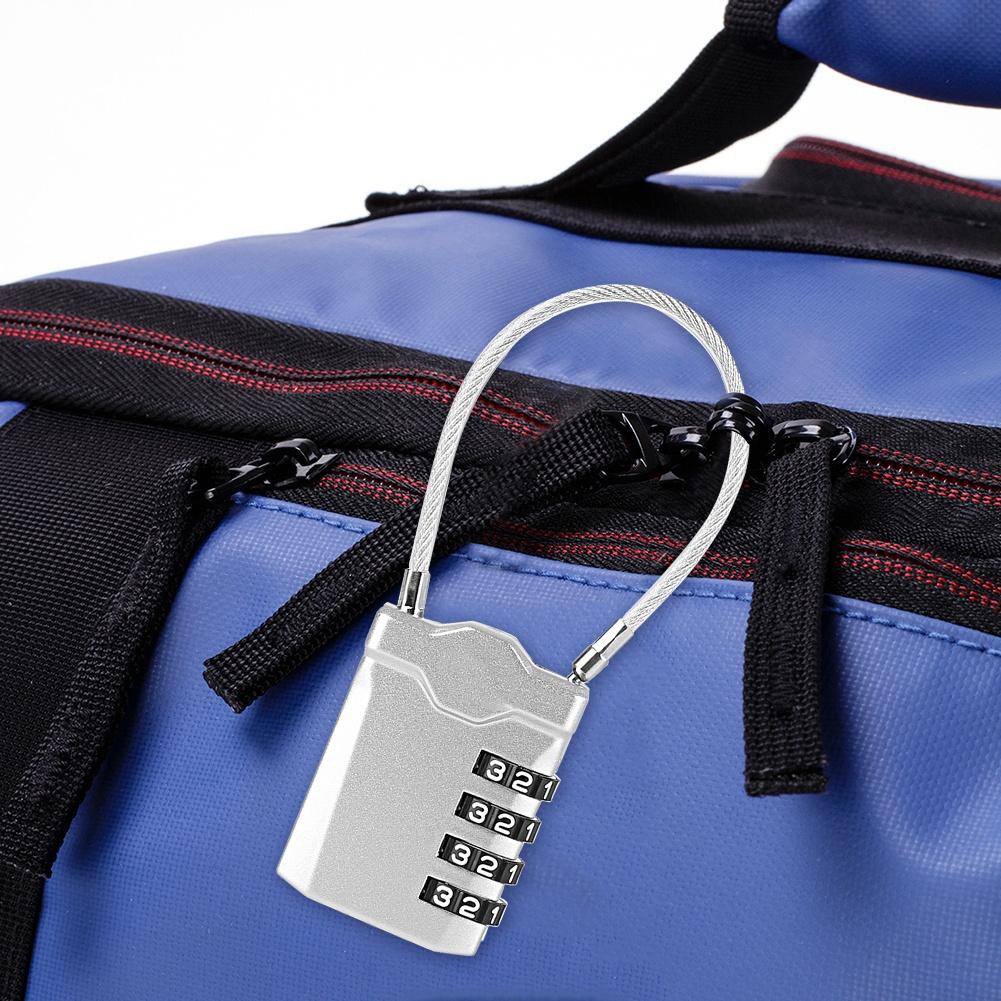 TSA Accepted Resettable 4 Digit Lock Travel Luggage Suitcase Padlock(Black)
