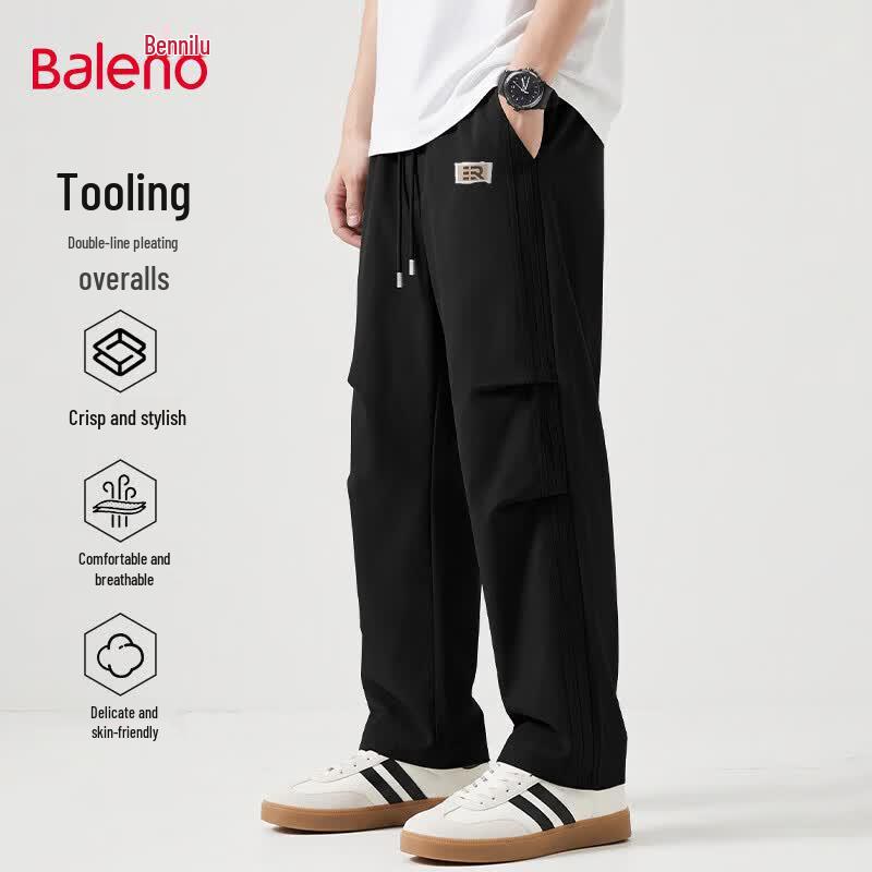 Baleno Men's Autumn Retro Wide-Leg Casual Pants
